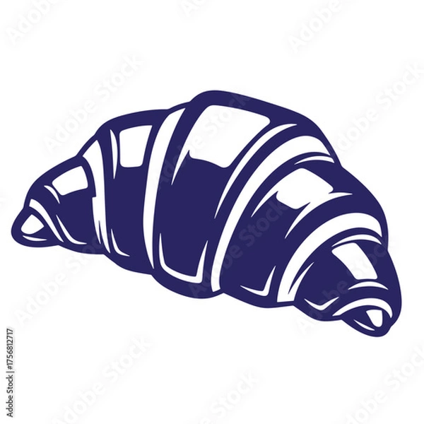 Obraz Vector illustration of a freshly baked french croissant on a white background