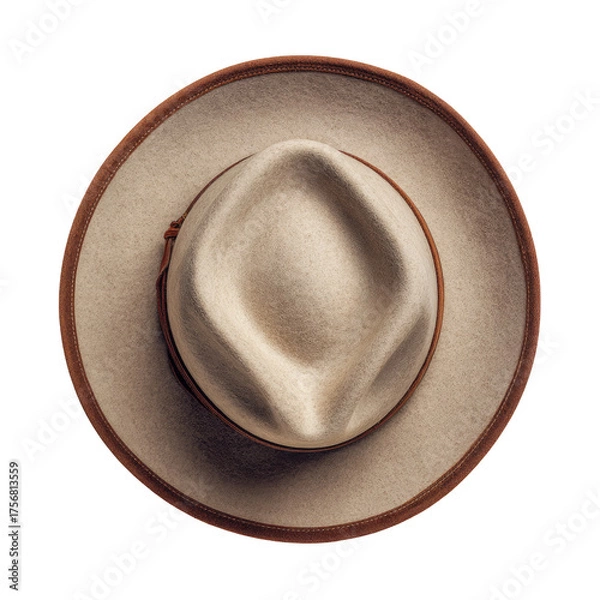 Obraz Cream fedora, top-down view