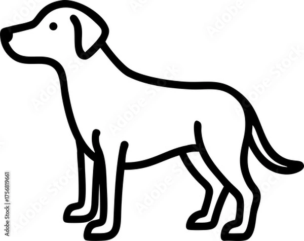 Fototapeta Minimalist Dog Icon in Black Silhouette Style
