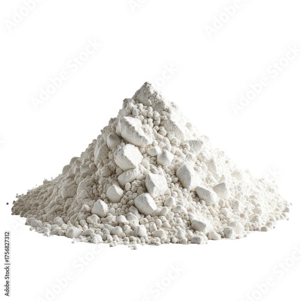 Obraz White Powder Stacked small pile on a black background, highlighted centrally