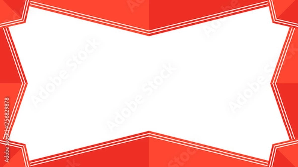 Obraz 赤色の二重線の折り紙のようなフレーム16：9