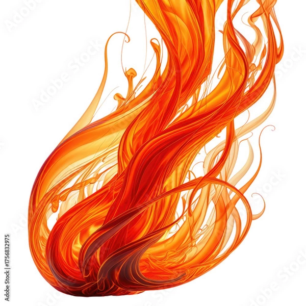 Obraz Flowing fiery tendrils dance upward, with orange, red, & yellow swirls