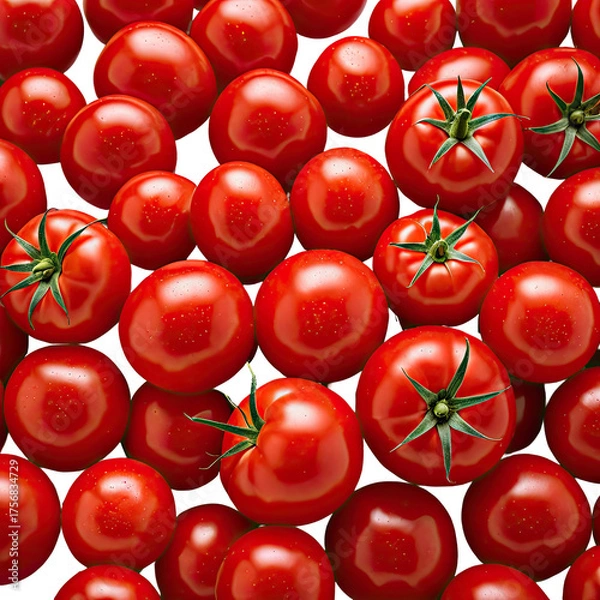 Obraz Many vibrant red tomatoes are arranged, filling the visual space