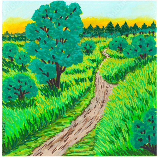 Obraz landscape with vineyard