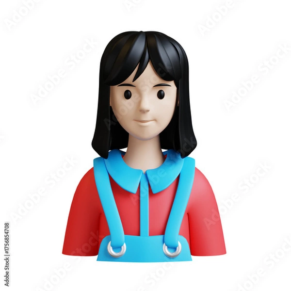 Obraz Female Barber icon 3d transparent background