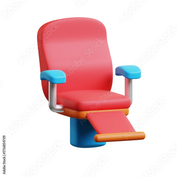 Obraz Barber Chair  3d transparent