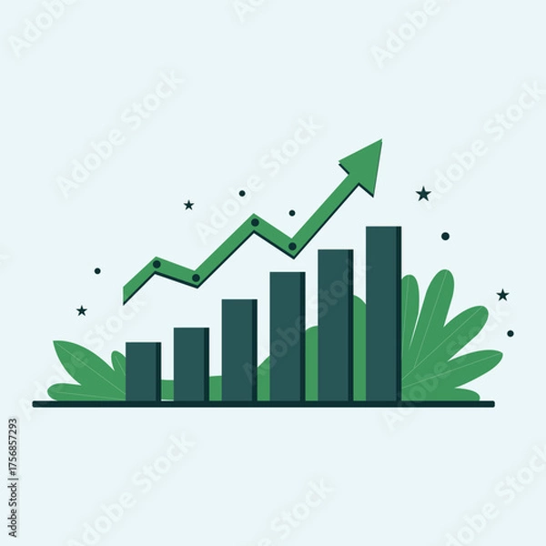Obraz Rising Growth Chart Illustration.