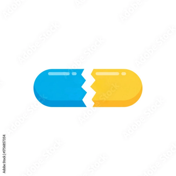 Obraz pill with broken line
