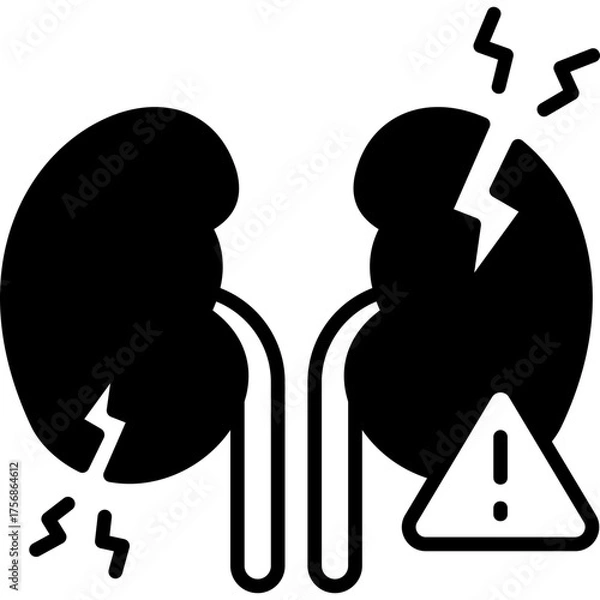 Fototapeta Kidney Failure Solid Icon