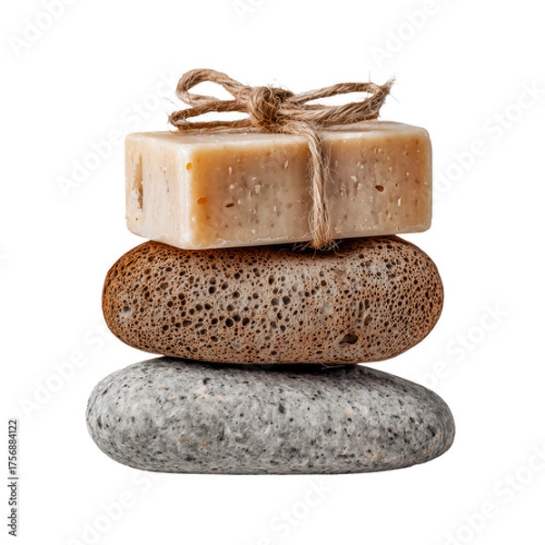 Obraz Natural soap bar on pumice stones