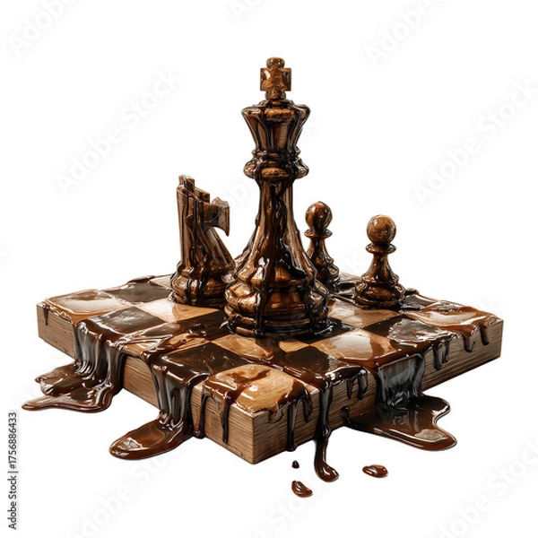 Obraz Melting chocolate chess set