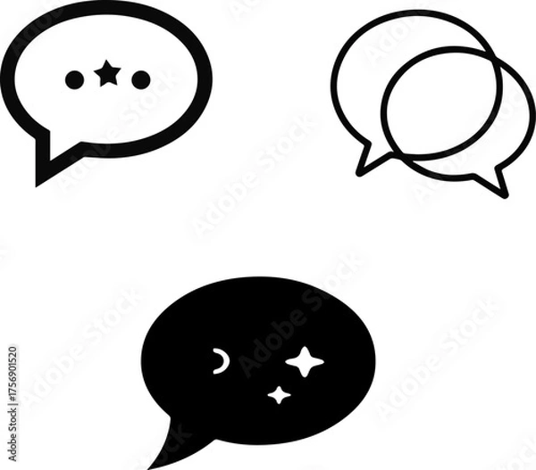 Fototapeta Chat Bubble Line Icon – Message and Communication Vector Symbol