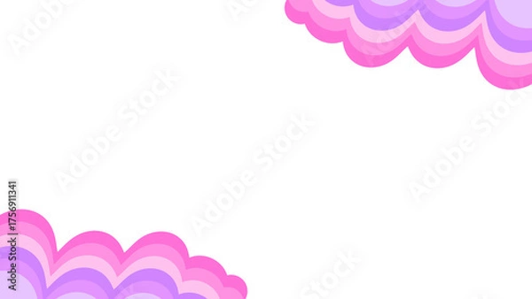 Fototapeta レトロなピンクのウェーブフレーム♪PNG