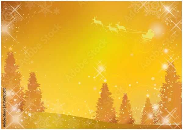 Fototapeta 美しく輝くクリスマスの背景素材