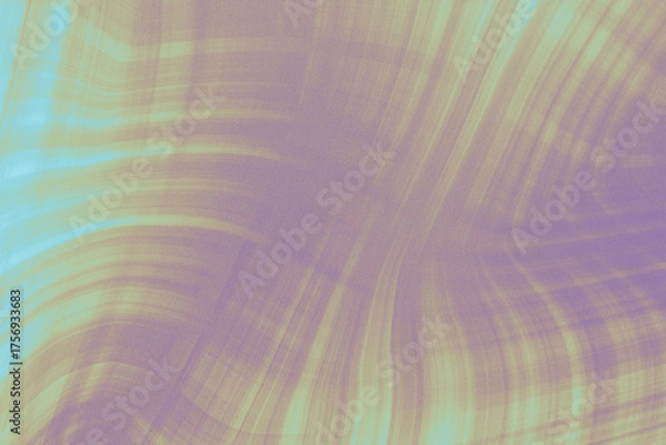 Obraz Interlaced pastel strokes—teal, lime, and violet—arc in a gentle S curve, creating a dreamy, modern abstract backdrop with depth.