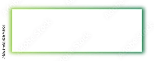 Fototapeta Green gradient rectangular glowing frame isolated on transparent background
