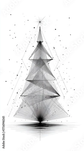 Obraz Snow-Covered Pine Tree Illustration