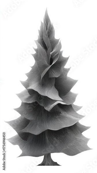 Obraz Snow-Covered Pine Tree Illustration
