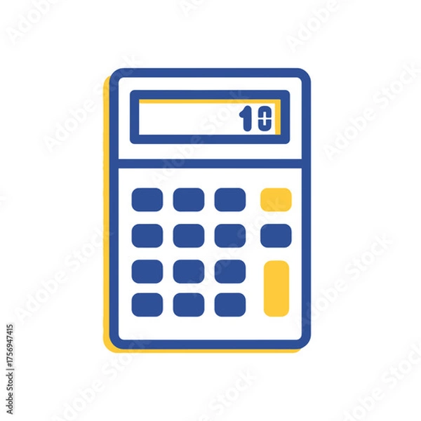 Obraz Calculator Icon Design for Math, Finance, and Accounting Projects on Green Screen