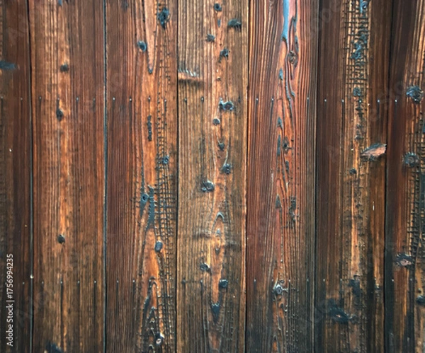 Fototapeta 黒い木目の背景	　板　壁　木製　