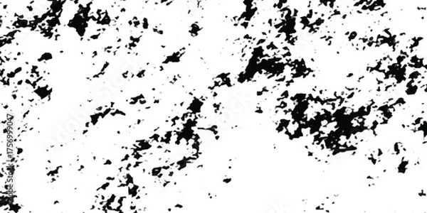 Obraz Dirty drop splatter black stain grunge texture art banner noise grit bolt wrapping paper . black and white messy scratch cracked background .	
