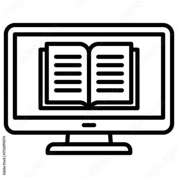 Fototapeta E-Learning Outline Icon