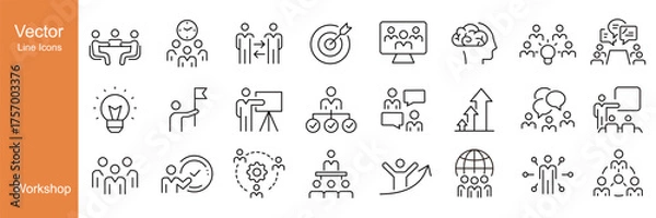 Fototapeta Workshop Icons - Vector Line Icons. Editable Stroke.