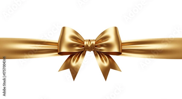 Obraz golden bow on white background