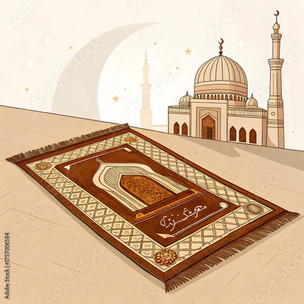 Obraz ishraq janamaz brown and beige