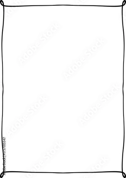 Obraz Hand Drawn Whimsical Frame, Wedding Border Doodle Frame Illustration