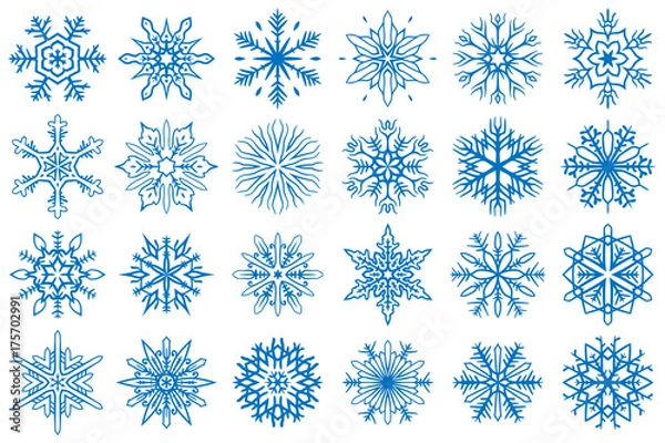 Obraz Snowflake Vector Ornaments Set 13