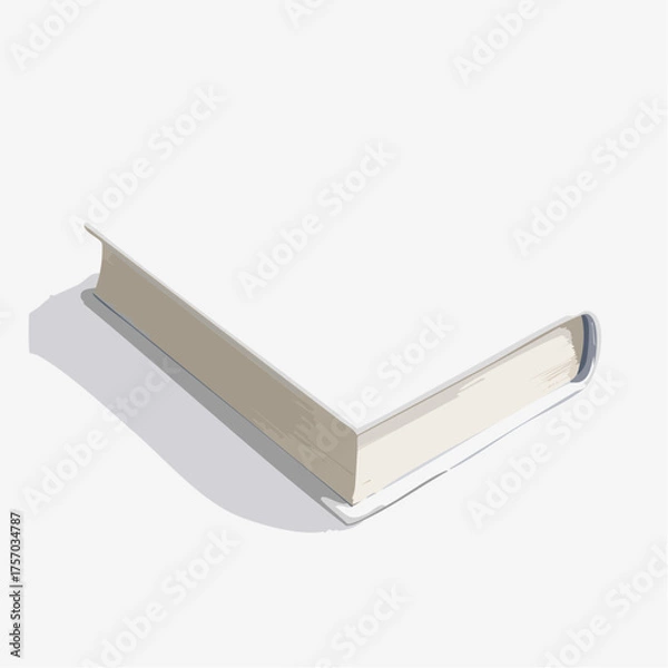 Fototapeta Isolated white book object with shadow on white background for conceptual design