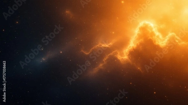 Fototapeta Vibrant cosmic nebula with glowing energy and stars