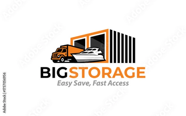 Fototapeta Illustration vector graphic of a professional storage solution business logo design template