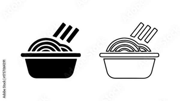 Fototapeta Noodle bowl icon with transparent background