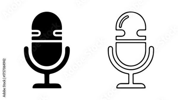 Fototapeta Microphone icon set with transparent background
