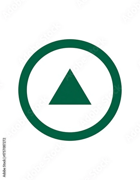 Obraz Simple green upward arrow within a green circle on white background