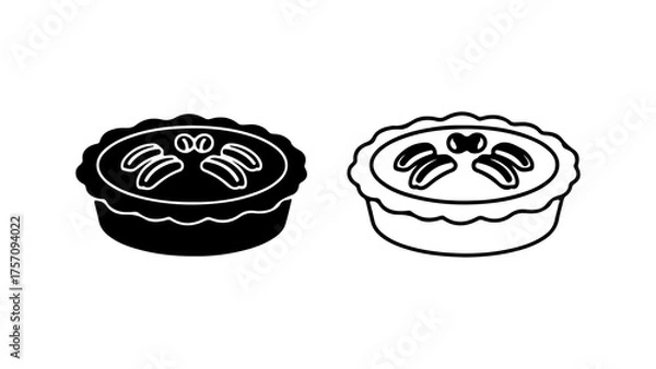 Fototapeta Pecan pie with transparent background