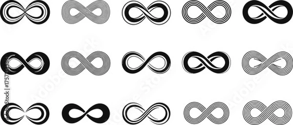 Fototapeta Elegant Infinity Symbol Collection: Mobius Loop Designs for Timeless Concepts, Endless Possibilities, and Limitless Potential in Mathematics, Science, Business, and Spiritual Growth - Minimalist Graph