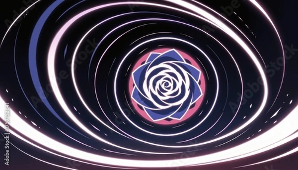 Fototapeta Time-Warp Gradient with Floating Glyphs