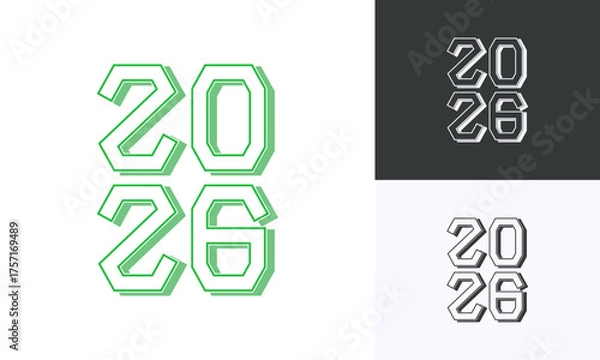 Obraz Creative 2026 Number Vector, Minimal Abstract Typography for Corporate and Design Use