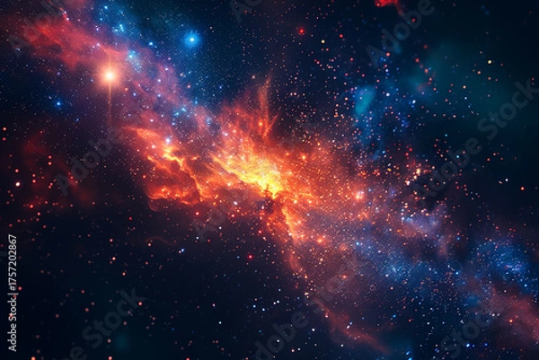 Fototapeta cosmos is a breathtaking expanse filled with stunning celestial bodies, mesmerizing light displays, and an overwhelming sense of wonder and fascination that continuously inspires awe in all who gaze u