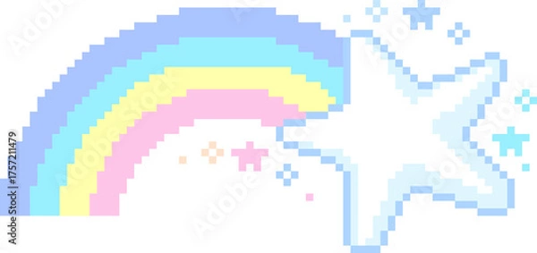 Obraz 픽셀 무지개 구름