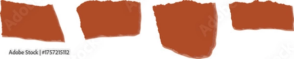 Fototapeta Four abstract, torn paper-like shapes in a warm, earthy brown hue