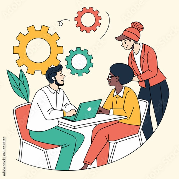 Fototapeta Diverse Team Collaborating on a Creative Business Project