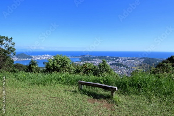 Fototapeta 鷲尾山　山頂の景色　秋晴れ　（高知県　高知市）