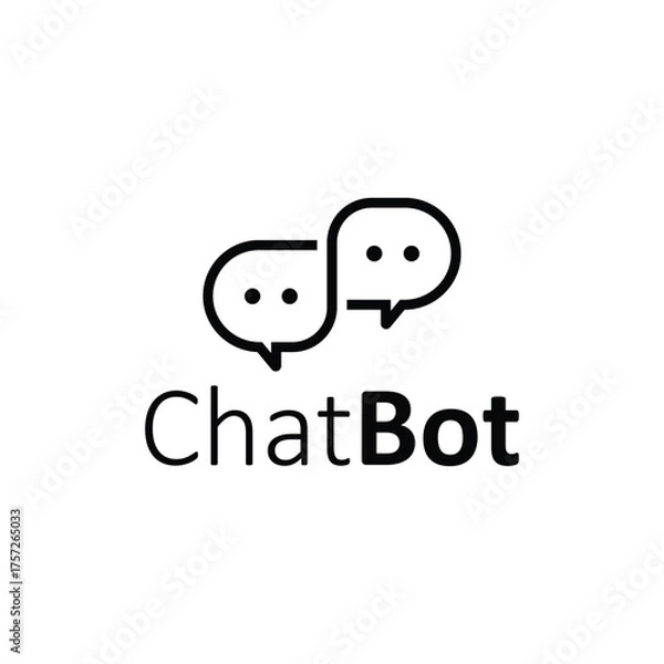 Fototapeta Modern chatbot logo vector design, perfect for messaging apps, technology brands, customer service platforms, or digital communication projects.