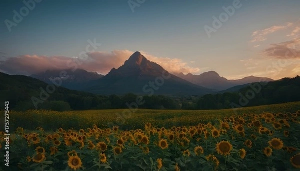 Obraz sunset in the mountains