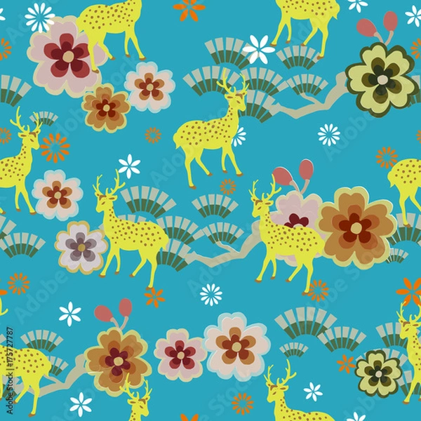 Fototapeta repeated deer pattern