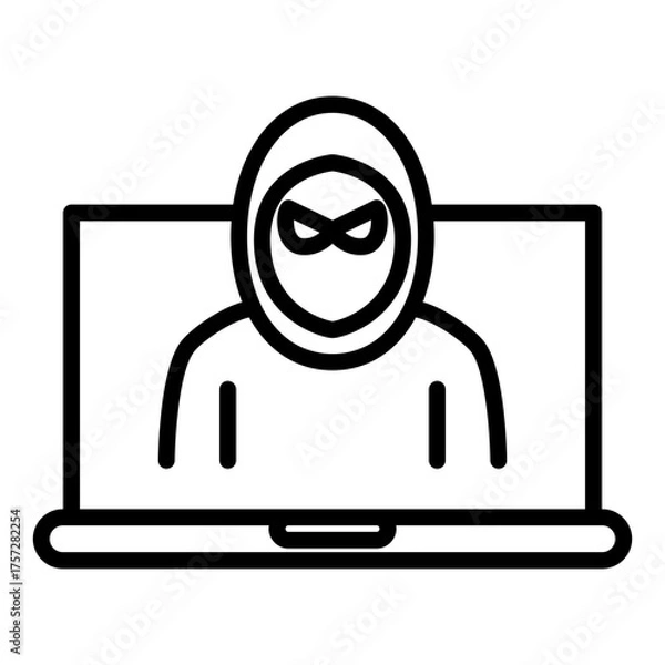 Fototapeta Icon about a hacker with a line style